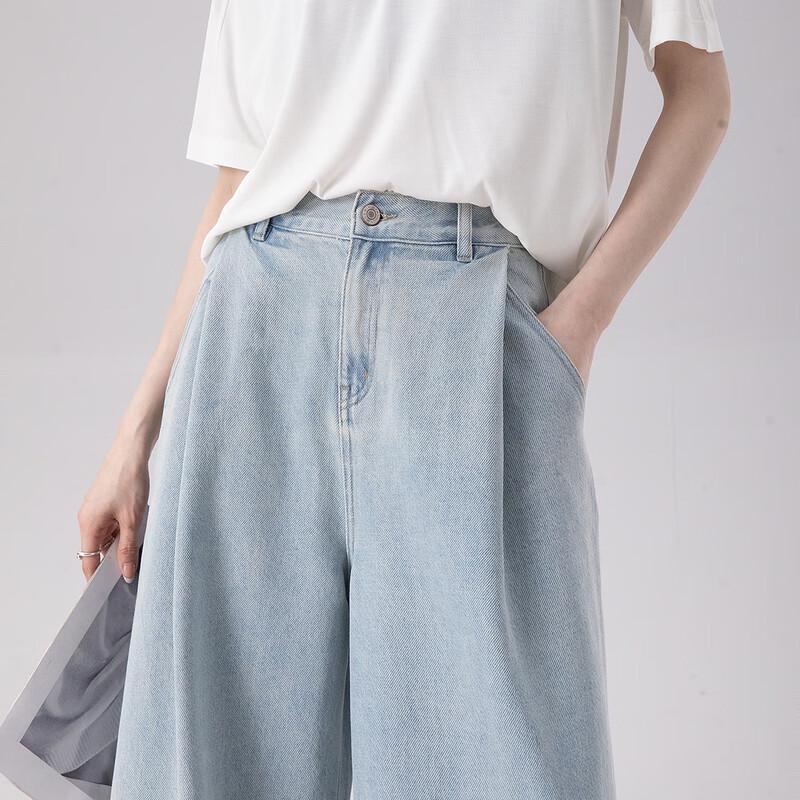 Demana Women s Retro High-Waist Wide-Leg Cropped Jeans XL