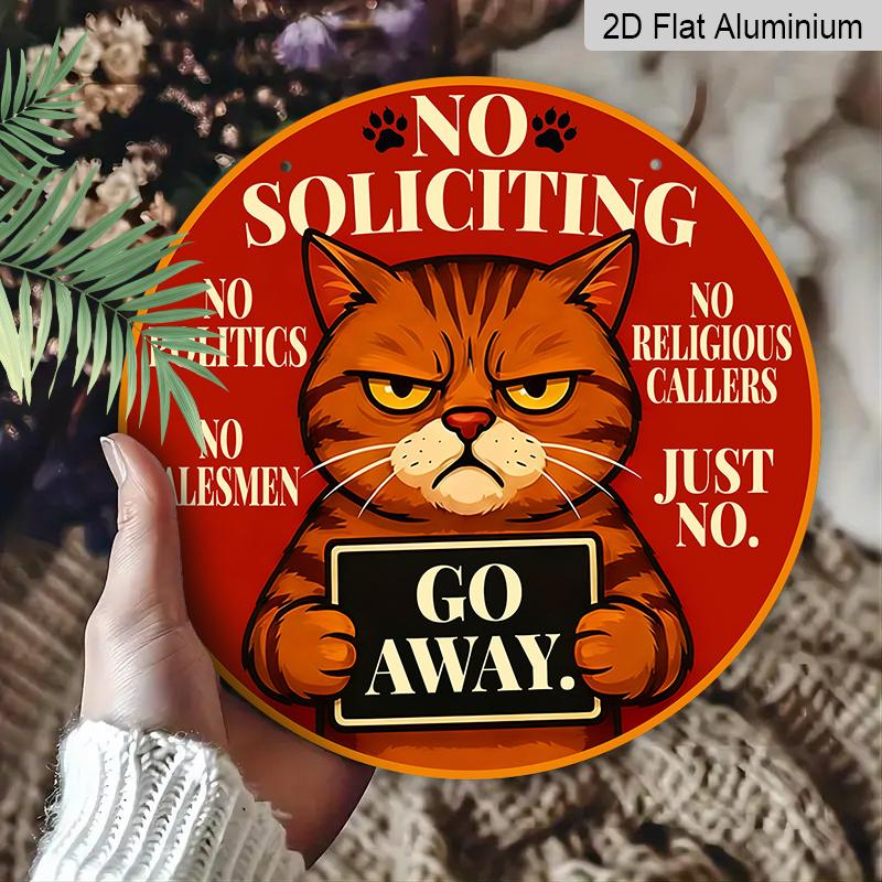 

2D Flat 1pc Aluminum Decorative Piece Featuring a “No Soliciting” Design 7.87 inches × 7.87 inches Perfect for decorating bars, kitchens, cafes 1pc