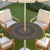 Outdoor Round Table Cover With Geometric Waterproof Elastic Hem Patio Garden Deck