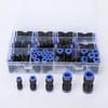 Boîte en plastique pneumatique à connexion rapide PU - 50PCS Droit, 60PCS Combinaison de connecteurs 4/6/8/10/12