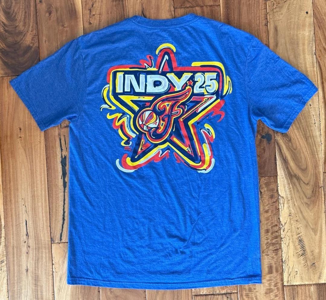 Authentic Indiana Fever Indy 25 WNBA All-Star Logo Sof100% Cotton T-shirt Mens Tees Top M Justin Patten M
