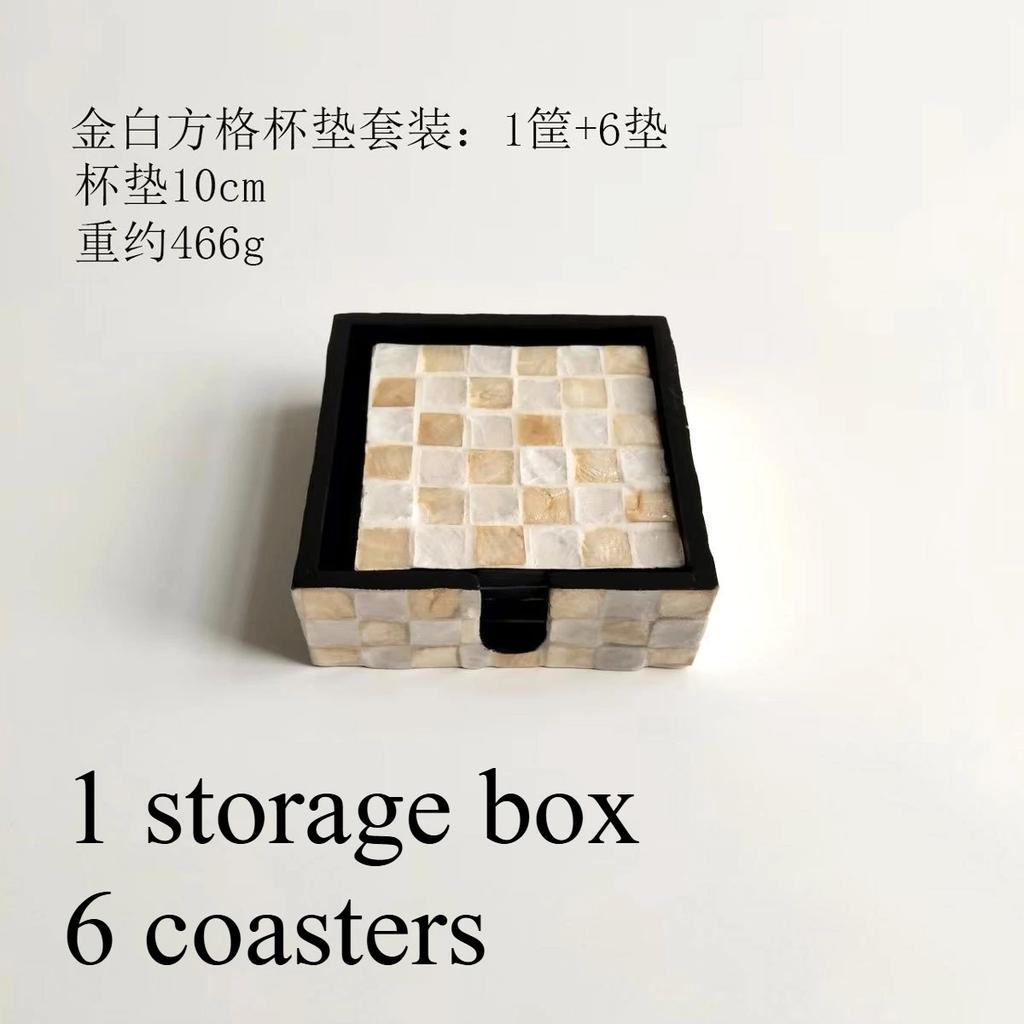 Handmade Shell Coaster Set Creative Colorful Insulation Placemat Light Luxury Natural Shell Tea Coaster Home Desktop Decoration