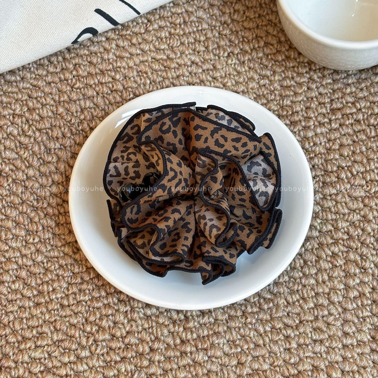 

Ретро заколка-банан с леопардовым принтом для женщин - Большая заколка-краб для высоких хвостов и причесок «половина вверх», добавляет объем