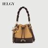 Ladies Messenger Bag Drawstring Shoulder Portable Bucket Bag