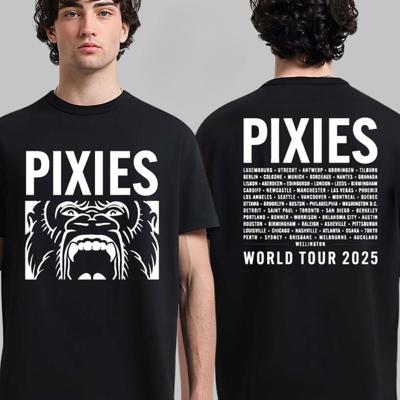 Pixies Welttournee 2025 Cloud Monkey Beidseitiges Unisex Damen-T-Shirt High-End Luxus ist für Männer und Frauen Top Y2k