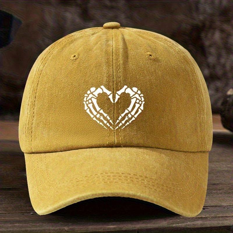 Heart-shaped Skull Hand-printed Baseball Hat Unisex Outdoor Fashion Versatile Peaked Cap Trend