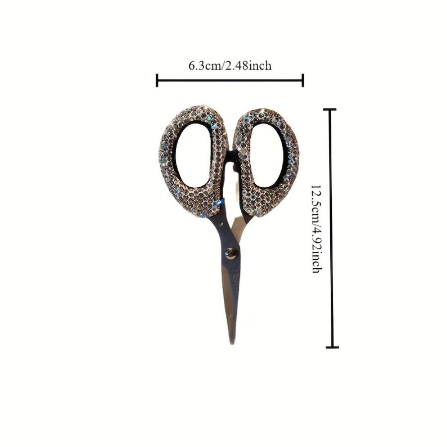 Diamond Inlaid Scissors Household Portable Stainless Steel Sewing Scissors Office Paper Cuttings Knife Diy Sewing Accessories