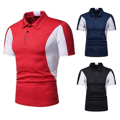 Men's Polo Shirt Short Sleeve Sport Casual Lightweight Breathable Fabric Button Collar Athletic Fit