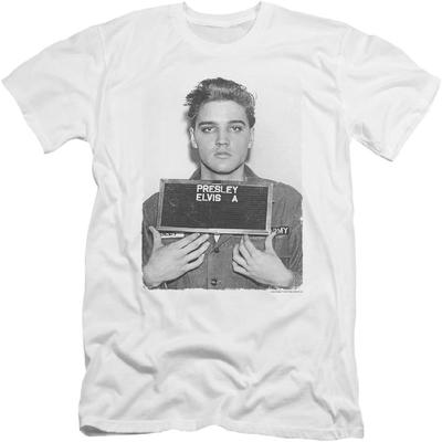 ELVIS PRESLEY - Mens Army Mug Shot Premium Slim Fit T-Shirt