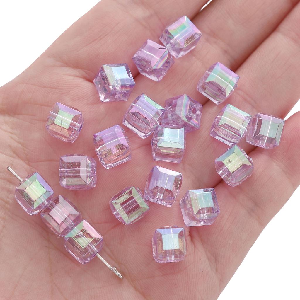 Ręcznie robione koraliki akrylowe 8mm iluzja imitacja szklanych kwadratowych koralików ręcznie robione akcesoria diy luźne koraliki koraliki ręczne łańcuszek do telefonu komórkowego materiał pakiet