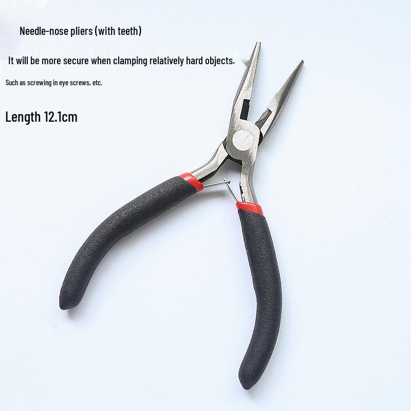 DIY Beading Tool Kit: Bent Needle, 9 Needles, T-Shaped Pliers, Round Nose Pliers for Handmade Jewelry Earrings and Studs
