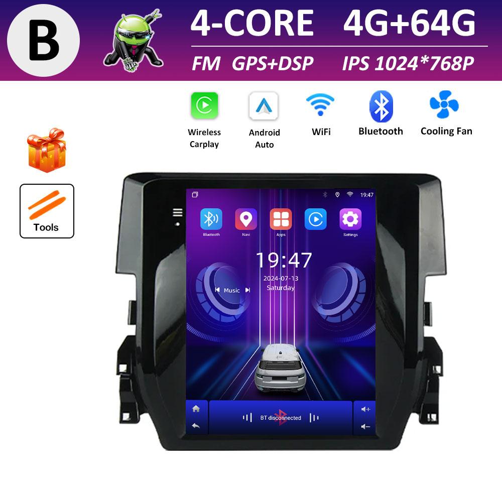 Android Intelligent System Bluetooth for Honda Civic 10 FC FK 2015 2016 2017 - 2020 IPS Touch Screen DSP Stereo Accessories WIFI