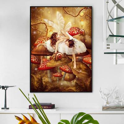 5D Diamond Embroidery Butterfly Fairy Diy Round Diamond Painting Cartoon Mushroom Cross Stitch