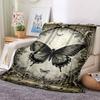 Dark Romance Butterfly Roses Blanket Sofa Blanket Camping Trip Bedroom Outdoor Plush Blanket Digital Printing