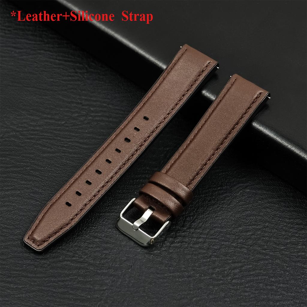 20mm 22mm Leather Strap for Samsung Galaxy Watch 7 6 5 4 40 44mm Gear Band Vintage Bracelet for Xiaomi Redmi Watch 5 Lite/Active