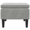 Footstool with Wooden Legs Light Grey Velvet