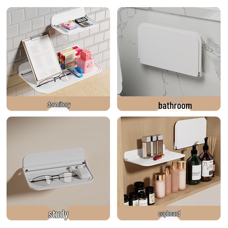 Foldable Wall-Mounted Punch-Free Storage Rack for Phone & Accessories