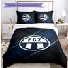 Set Lenzuola Stampato FC Zürich 3 Pezzi Copripiumino Traspirante con Federe Biancheria da Letto Decorativa per Camera da Letto Casa