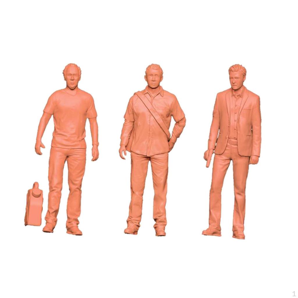 3 Pieces Miniature Architectural Figure DIY Crafts Tiny People Model for Sand Table, Scene