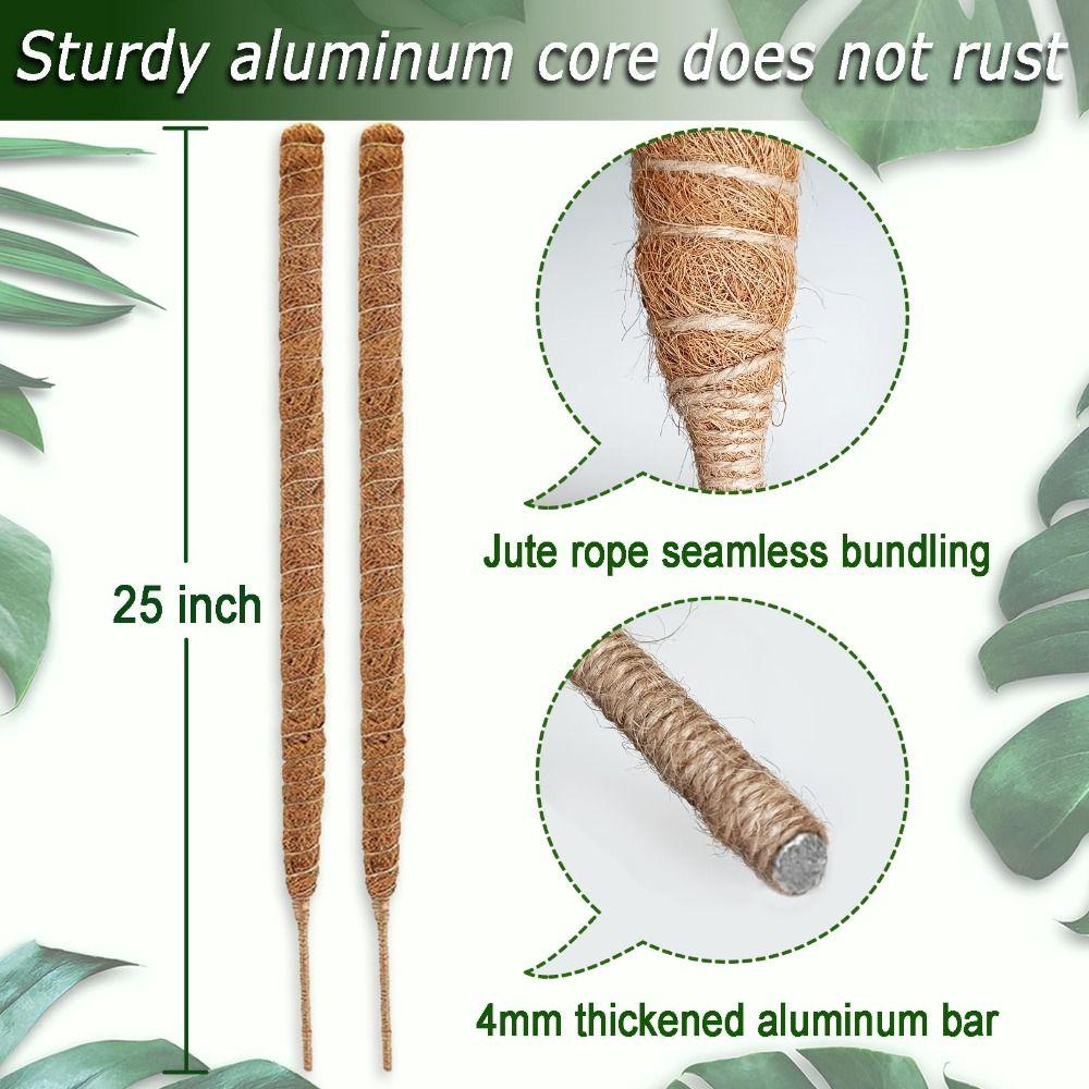 Plant Support Bendable Moss Pole Handmade Natural Material Garden Trellis Eco-Friendly Plant Support Stakes Climbing Plants