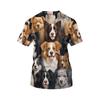Summer Round Neck 3D Print Cute Dog Top Fashionable Casual Short Sleeved Men's T-shirts