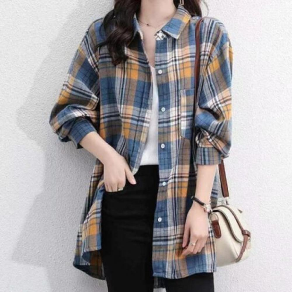 Navava Casual Check Long Sleeve Shirt Nb1756
