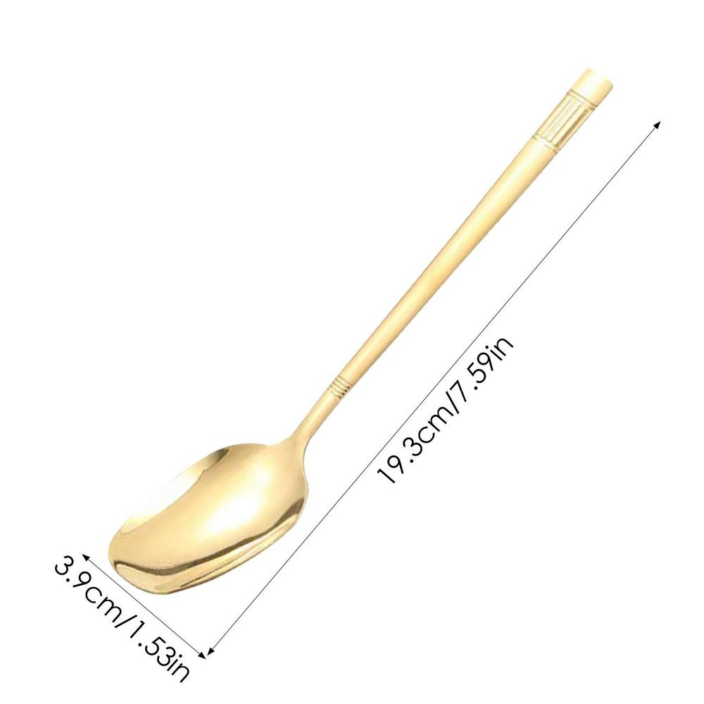Eislöffel Edelstahl Joghurtlöffel Küchenzubehör Hitzebeständig Langer Griff Tischlöffel zum Umrühren von Kaffee Tee