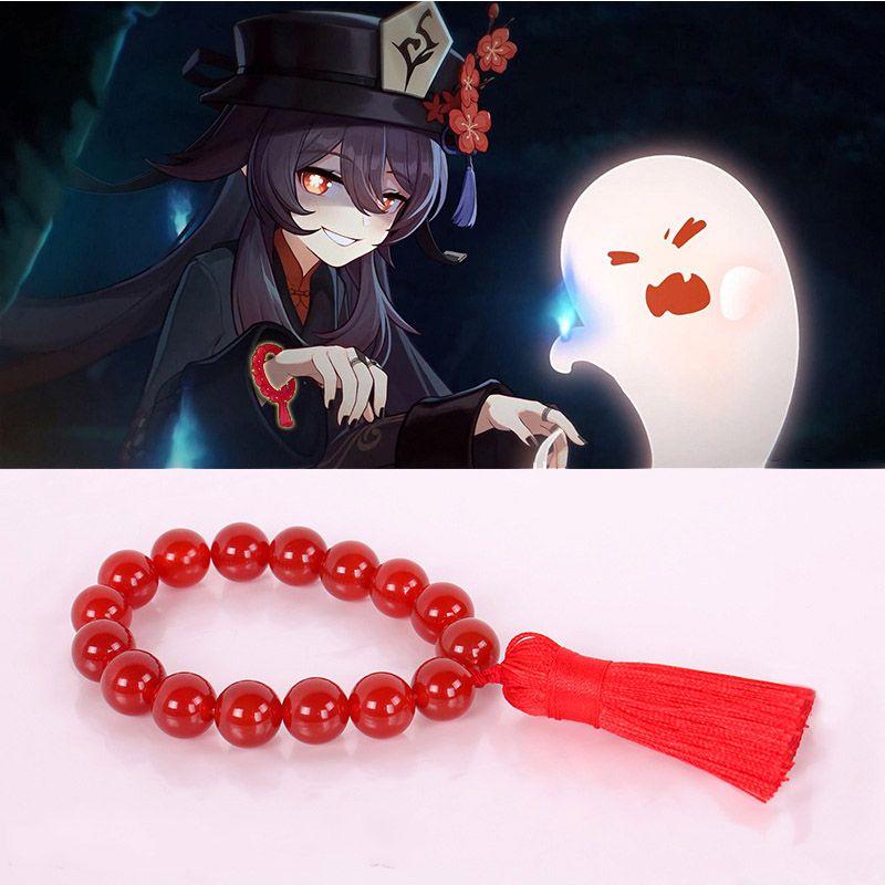 Hu Genshin Tao Bracelet Wristlet Costume Accessories Figue Red Beaded Hand