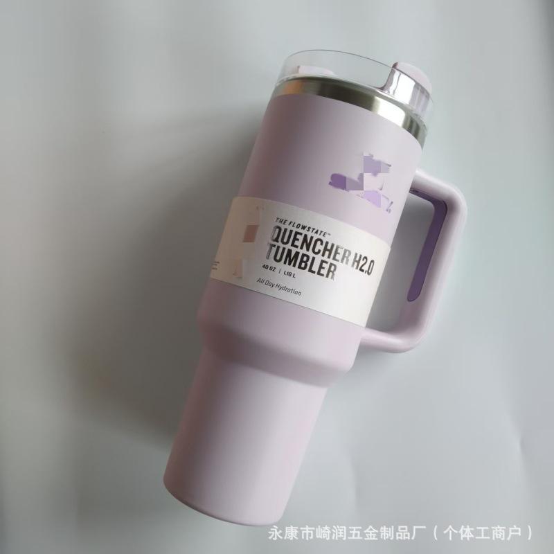 40oz Large Capacity Stainless Steel Hot and Cold Double-layer Ice Cup Car Cup with Handle