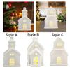 Christmas Miniature House Statue, Tabletop Ornament with Light Gift Christmas
