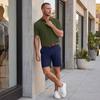 Men's Snake Pattern Stretchy Short Sleeve Shirt - Knitted Casual Tee, Slim Fit Pullover