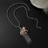 Lovely Horse Design Necklace Pendant Sweater Chain With Soft Tassels Adjustable 61+7cm Chain For Women