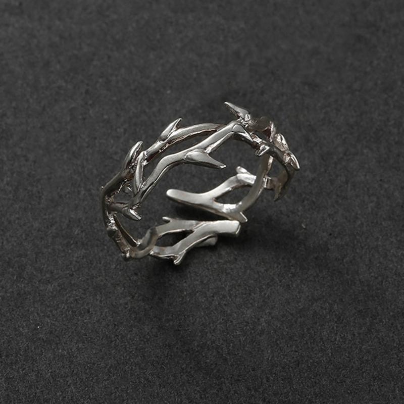 Punk Irregular Thorns Couple Rings Retro Hip-Hop Personality Adjustable Finger Ring For Men Women Lovers Jewelry Gifts