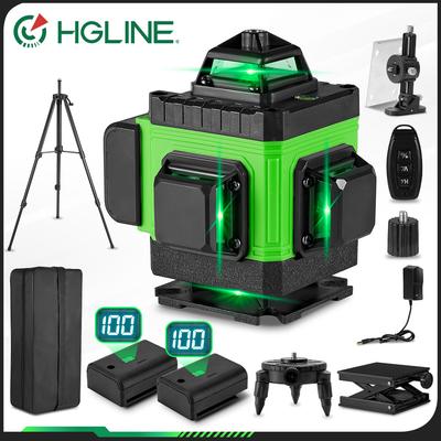 HGLINE 16 Linien 4D 360 ° Kreuzlaser-Wasserwaage Leistungsanzeige Horizontale und vertikale Wasserwaage Maschine Hochprofessionelles Laser-Wasserwaagenwerkzeug