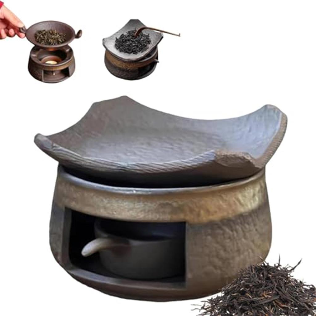 Conjunto Aquecedor de Fogão de Chá Cerâmico, Queimador de Aromaterapia, Aquecedor de Cera para Velas Cerâmico Feito à Mão com Suporte para Velas de Chá, Para Casa e Hotel