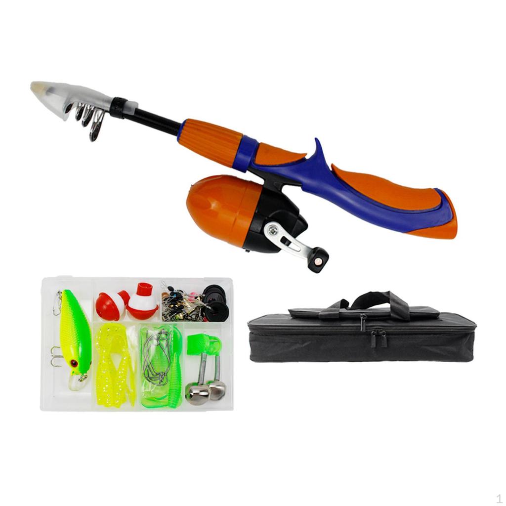 Compact Fishing Pole Set with Reel and Carry Bag - Ideal for Young Fishermen