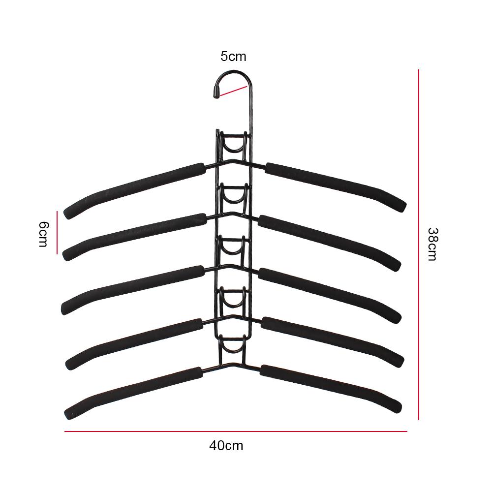 Household One-Piece Clothes Hanger Non-Slip Non-Trace Detachable Storage Holder Mounted Hanger 5 Layer Clothes Drying Rack Indoor Space Saving