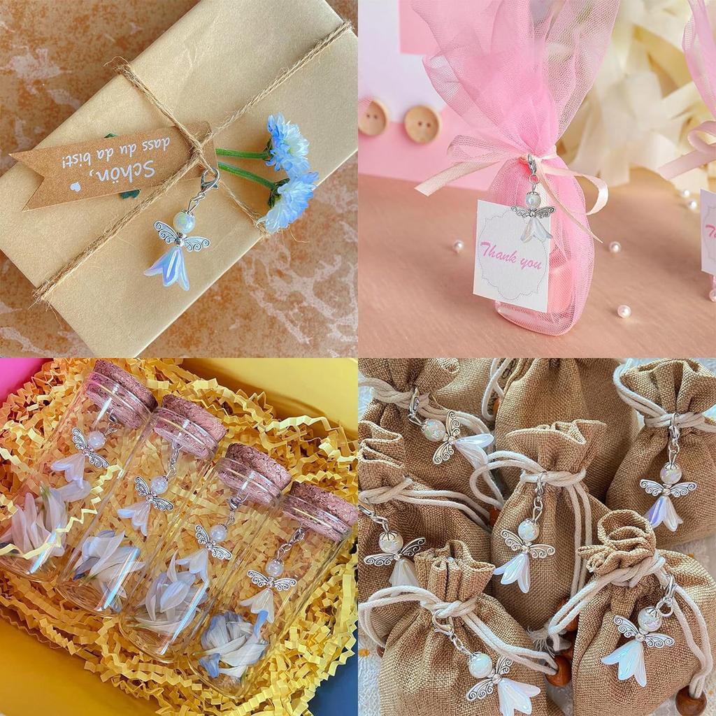 Pack of 50 Colorful Pearls Angelic Keychains Charm Pendant Decoration for Stylish and Lovely Accessories Daily Use