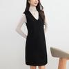 Fanzhen Women's 100% Wool V-Neck Vest Dress
