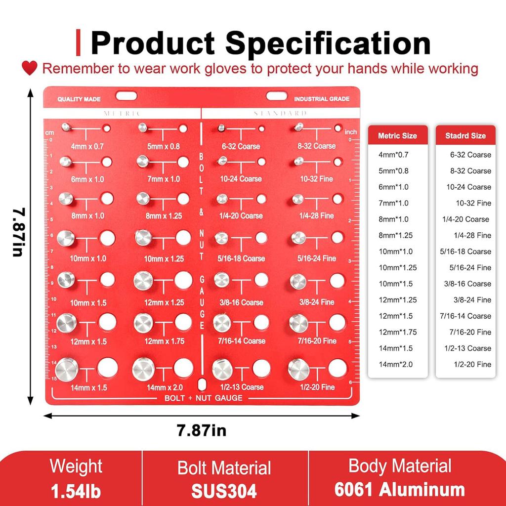 28 Filet Piuliță Dimensiunea șurubului Verificator din aliaj de aluminiu pentru dimensiunile metrice și imperiale Dimensiune ușoară