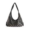 Borsa Piccola Sottobraccio Vintage da Donna con Borchie in Ecopelle a Tracolla per Uso Quotidiano
