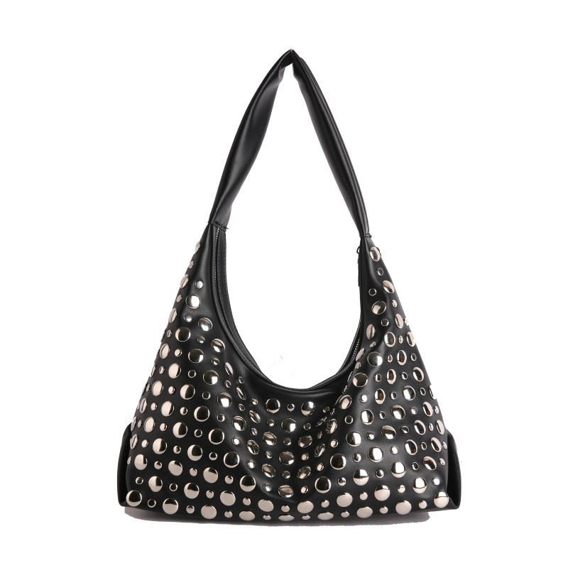 Borsa Piccola Sottobraccio Vintage da Donna con Borchie in Ecopelle a Tracolla per Uso Quotidiano