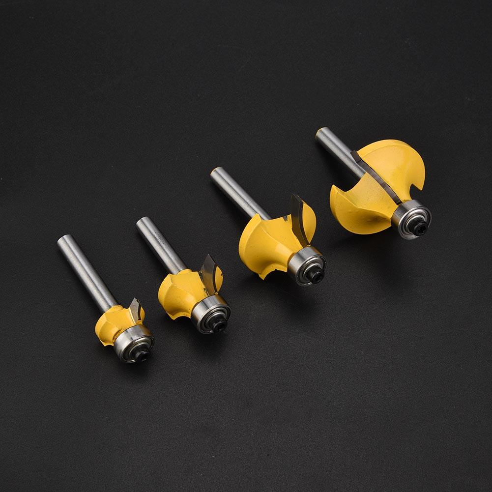 4 szt. 12",38",14",18" Stopowe Frezarskie Frezujące Krawędziowe Zestaw Frezów Routerowych do Obróbki Drewna