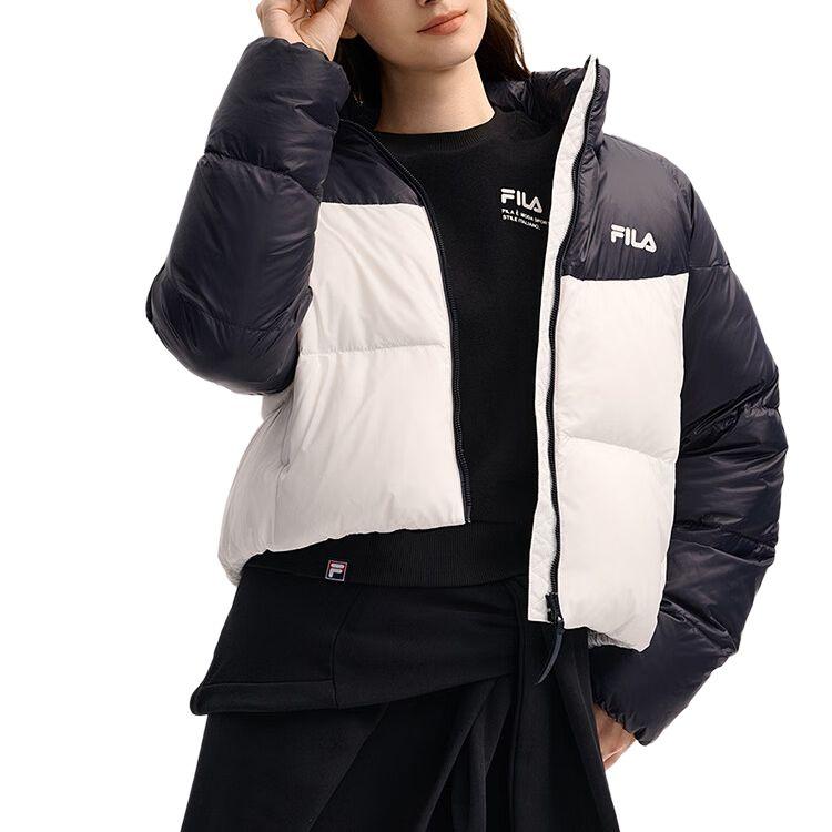 Fila Original Stand Collar Duck Down Zipper Warm Puffer Jacket Women Outerwear F51W549902F-NV