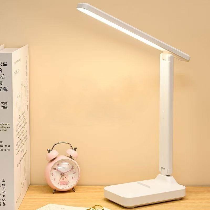 Student Dorm Reading Lamp Decoration LED Eye-Caring Study Desk Lamp Rechargeable Children's Eye Protection Bedroom Bedside Lamp