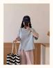 Women's Loose Fit Round Neck Tee with Irregular Slit Design - 2024 Korean Summer Style