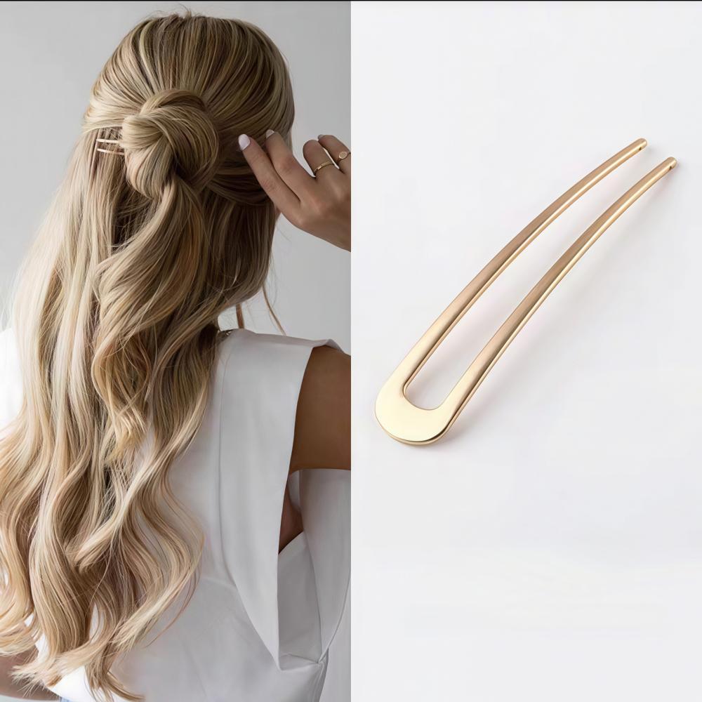 New Pearl Hairpins Korean U-shaped Metal Shell Hair Clip Pins Women Girls Hair Sticks Bun Maker Hair Styling Accessories Gifts