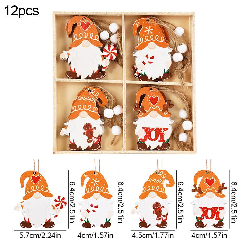 Christmas Wooden Pendants Gingerbread Man Gnomes Xmas Tree Hanging Oranment 2025 Noel Navidad Decorations for Home New Year Gift