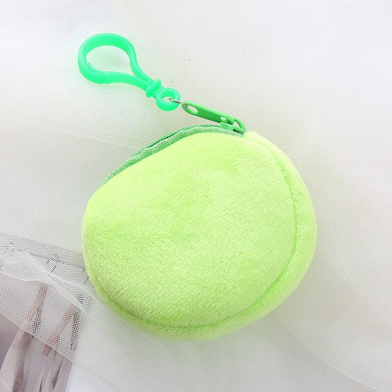 

Сплошной цвет, круглая молния, плюшевые сумки для монет, маленькая сумка для монет, кошелек, портативный брелок для ключей, сумки для хранения наушников, органайзер зелёный
