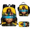 Kids Backpack Set With Lunch Bag Pencil Case - Cartoon Animal Design Grade 1-2 Students Ergonomic Spine Support Oxford